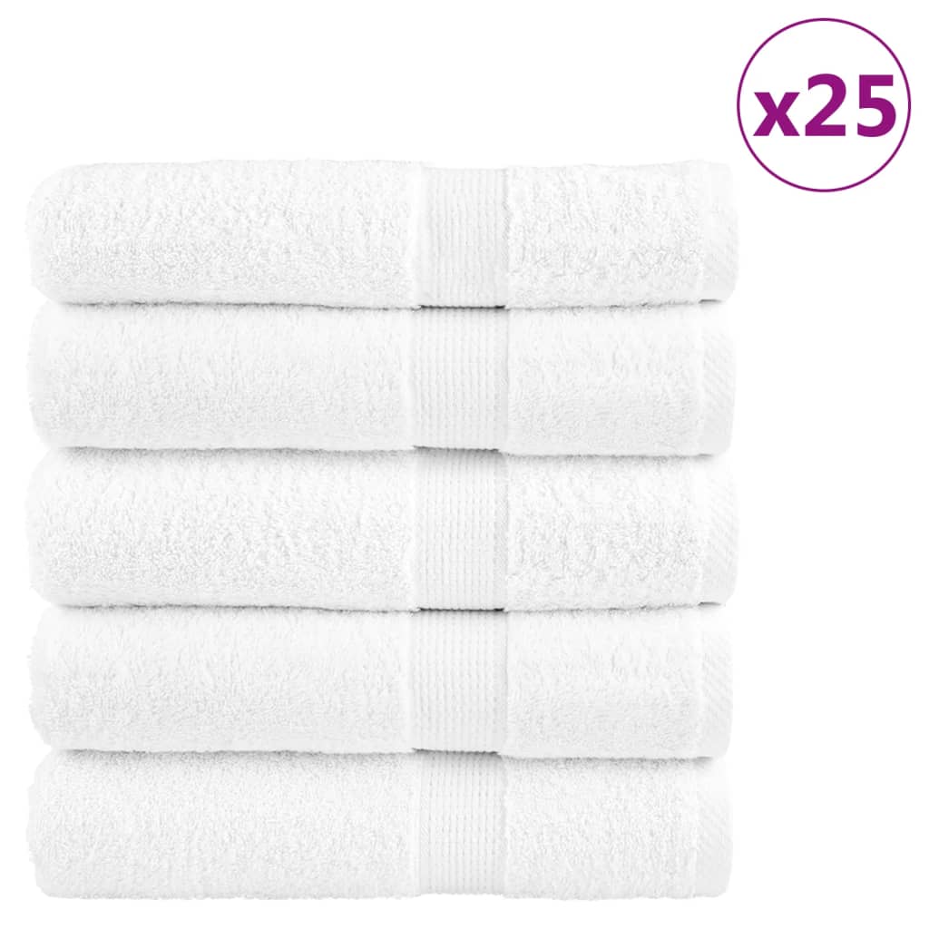 Vidaxl Bath Towels Solund 25 St 600 G m² 70x140 cm hvit