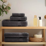 Vidaxl premium washandjes solund 4 stuks antraciet 30x30 cm 600 g m²