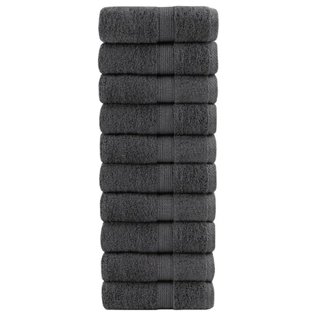 Vidaxl premium washandjes solund 10 stuks antraciet 30x30 cm 600 g m²
