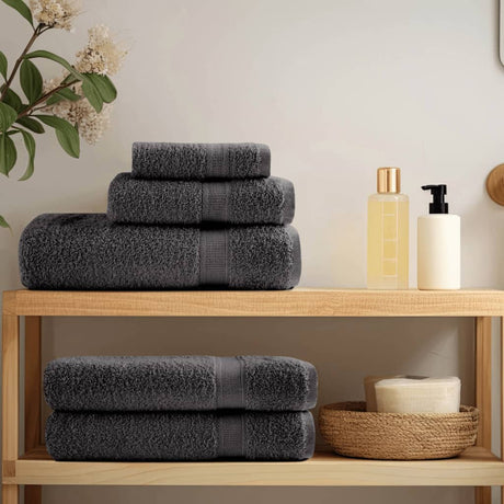 Vidaxl premium washandjes solund 10 stuks antraciet 30x30 cm 600 g m²