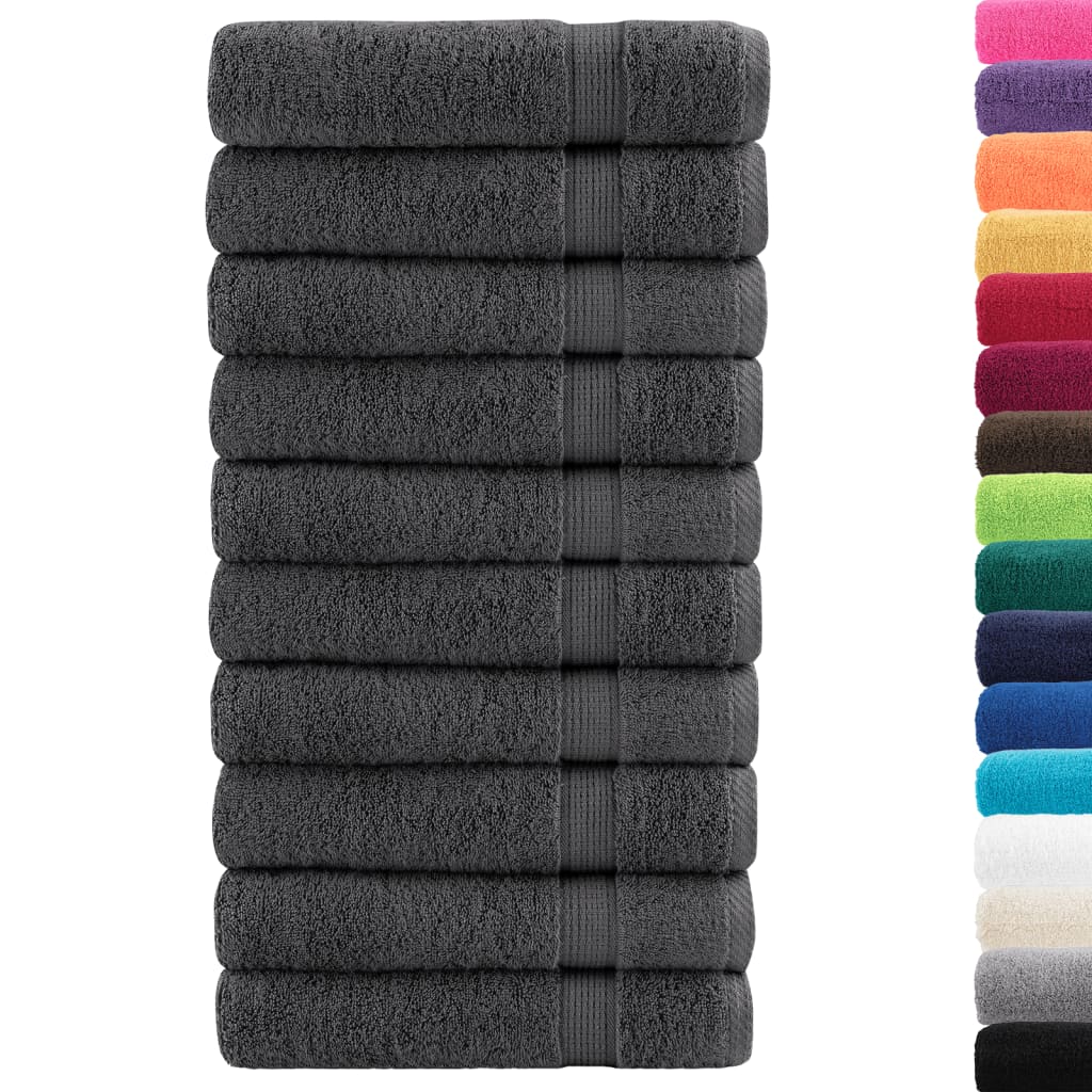 Vidaxl Bad Towel Folits 10 PCS 600 g m² 74x140 cm Anthracit