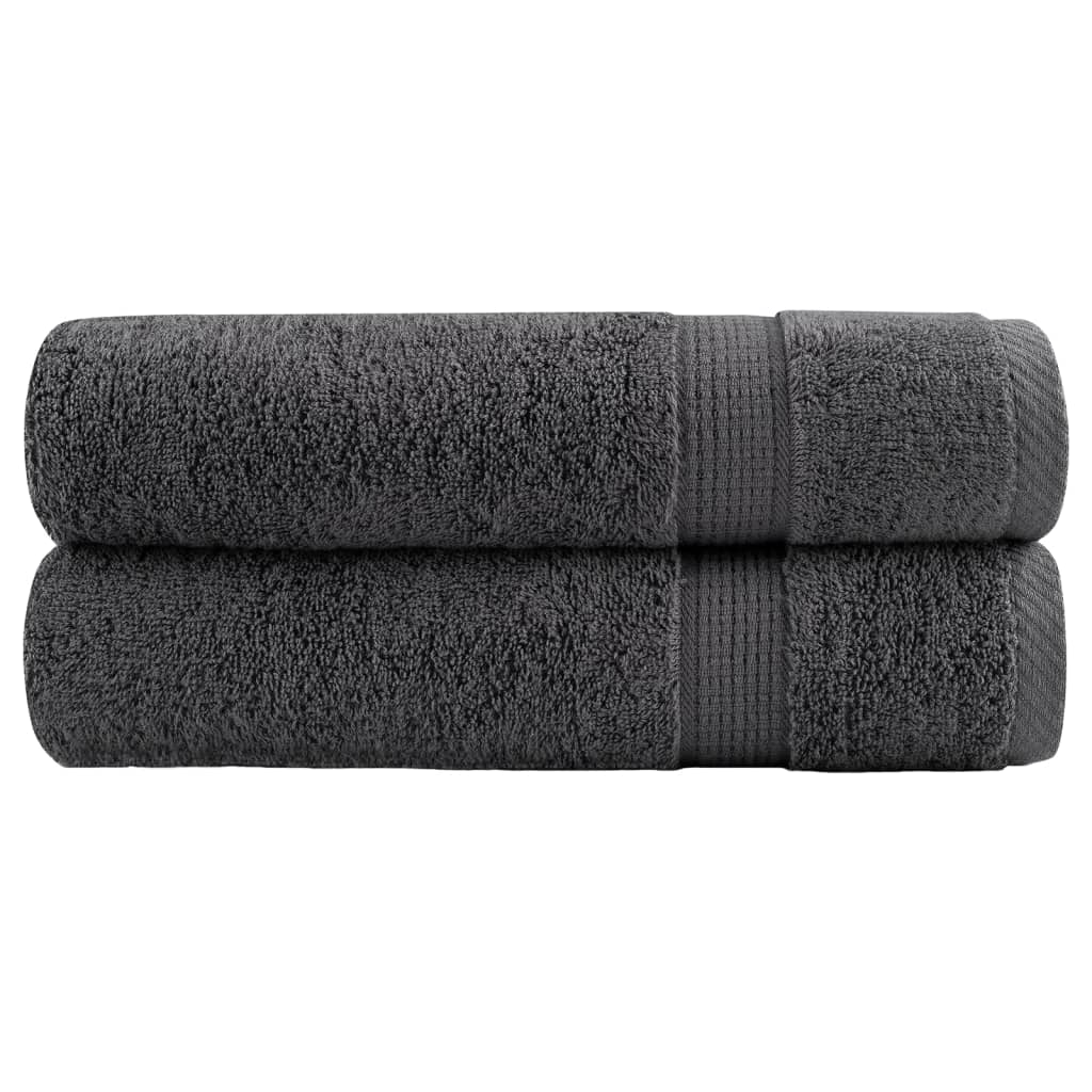 Serviettes de bain Vidaxl Solund 2 pcs 600 g m² 100x150 cm anthracite