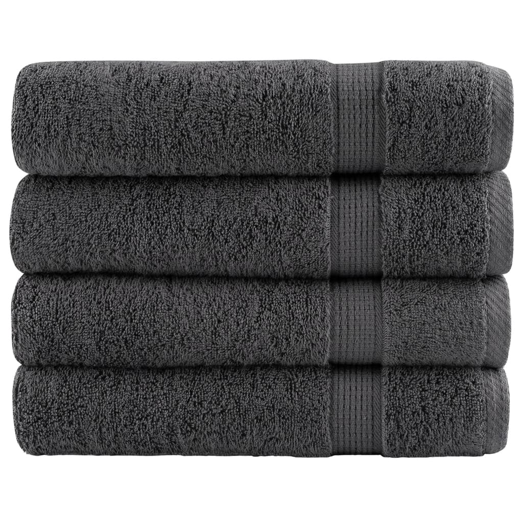 Serviettes de bain vidaxl solund 4 pcs 600 g m² 100x150 cm anthracite