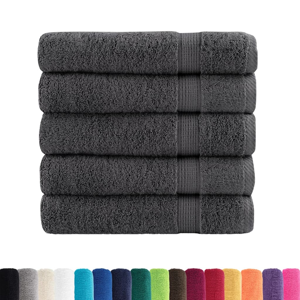 Serviettes de bain vidaxl solund 25 st 600 g m² 100x150 cm anthracite