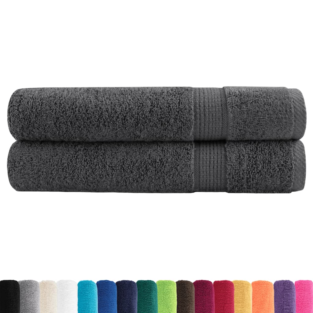 Vidaxl Sauna Cloths Solund 2 PCS 600 g m² 80x200 cm Anthracite Color