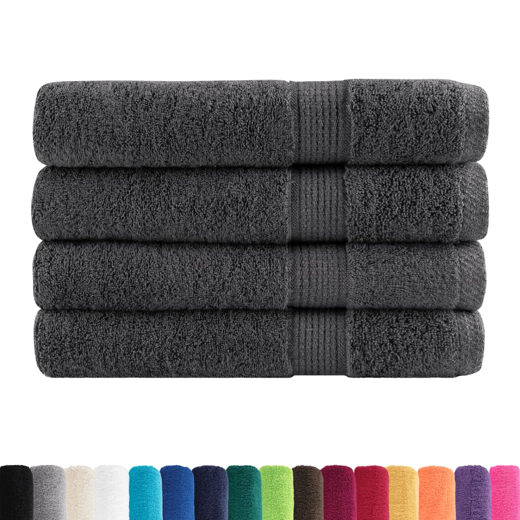 Serviettes Vidaxl Solund 4 PCS 600 g m² 100x200 cm Couleur anthracite