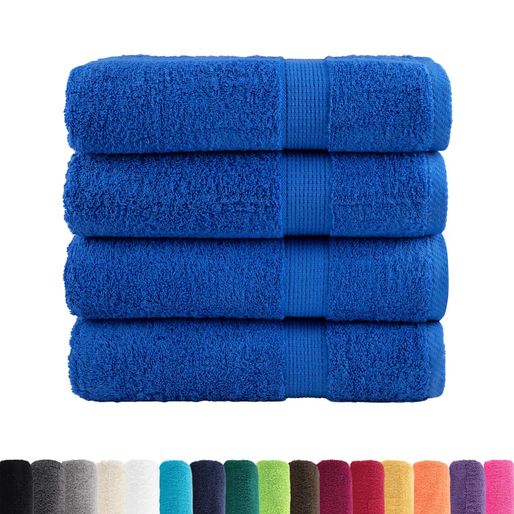 Serviettes de bain Vidaxl Solund 4 pcs 600 g m² 70x140 cm bleu