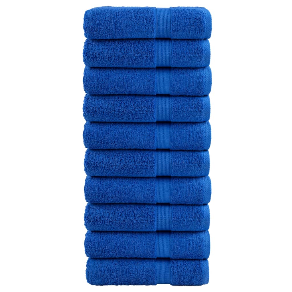 Serviettes de bain Vidaxl Solund 10 pcs 600 g m² 70x140 cm bleu