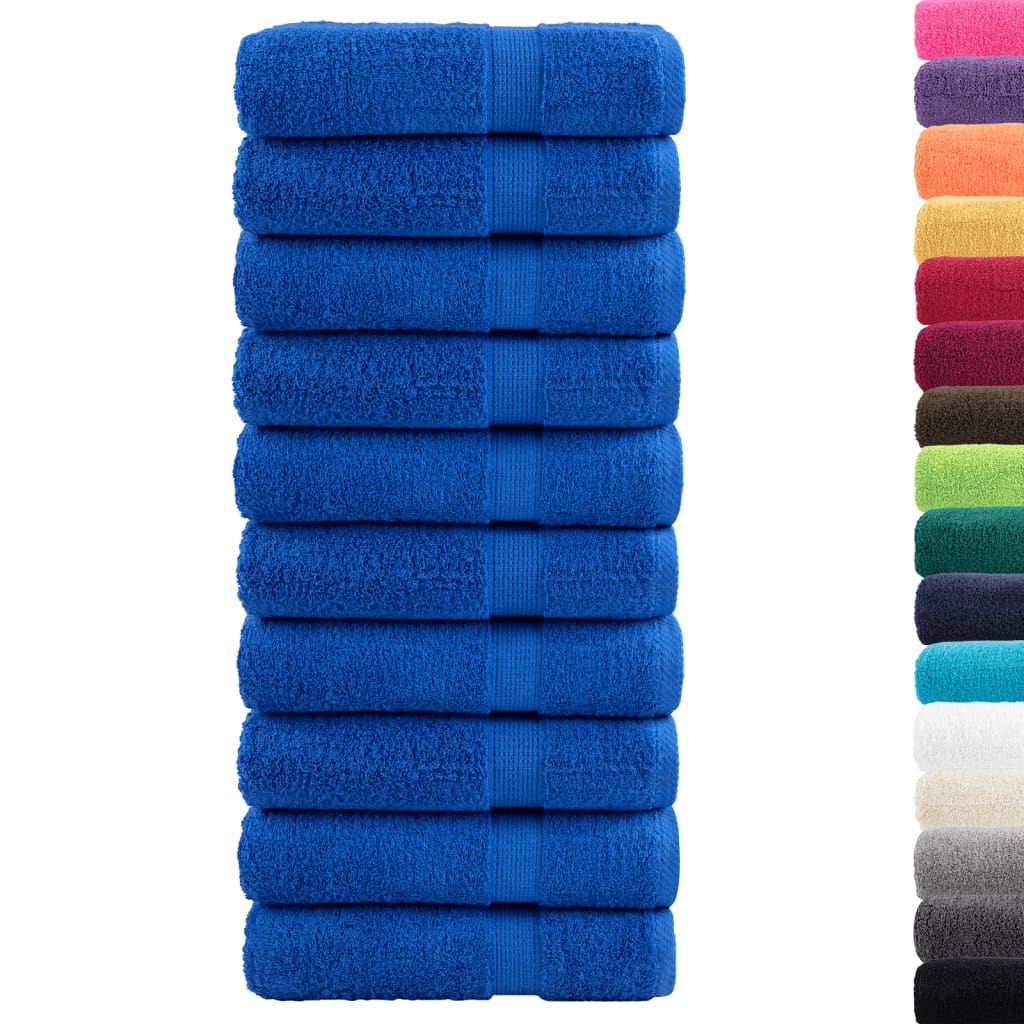 Serviettes de bain Vidaxl Solund 10 pcs 600 g m² 70x140 cm bleu