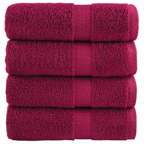 Vidaxl premium washandjes solund 4 stuks bordeaux 30x30 cm 600 g m²