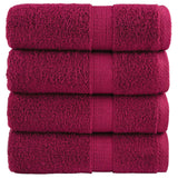 Vidaxl premium washandjes solund 4 stuks bordeaux 30x30 cm 600 g m²