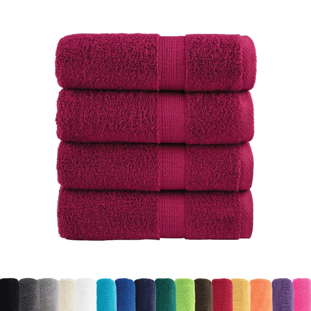 Vidaxl Guest wipes Solund 4 pcs 600 g m² 30x30 cm Bordeaux red