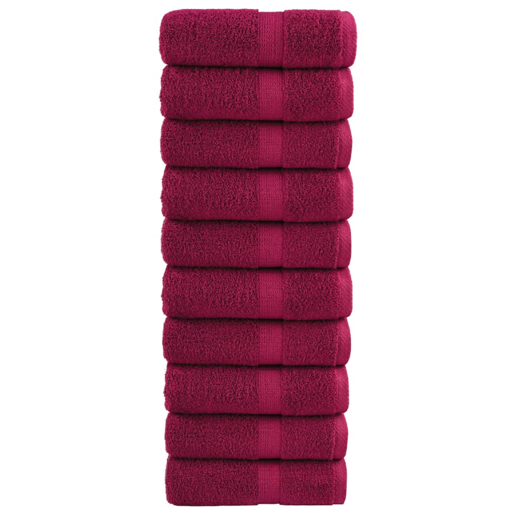 Vidaxl invité lingettes solund 10 pcs 600 g m² 30x30 cm bordeaux rouge