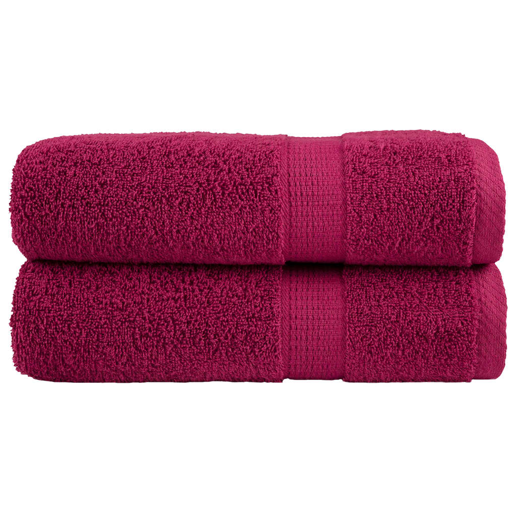 Vidaxl Bath brisače Solund 2 PCS 600 g M² 70x140 cm Bordeaux Red