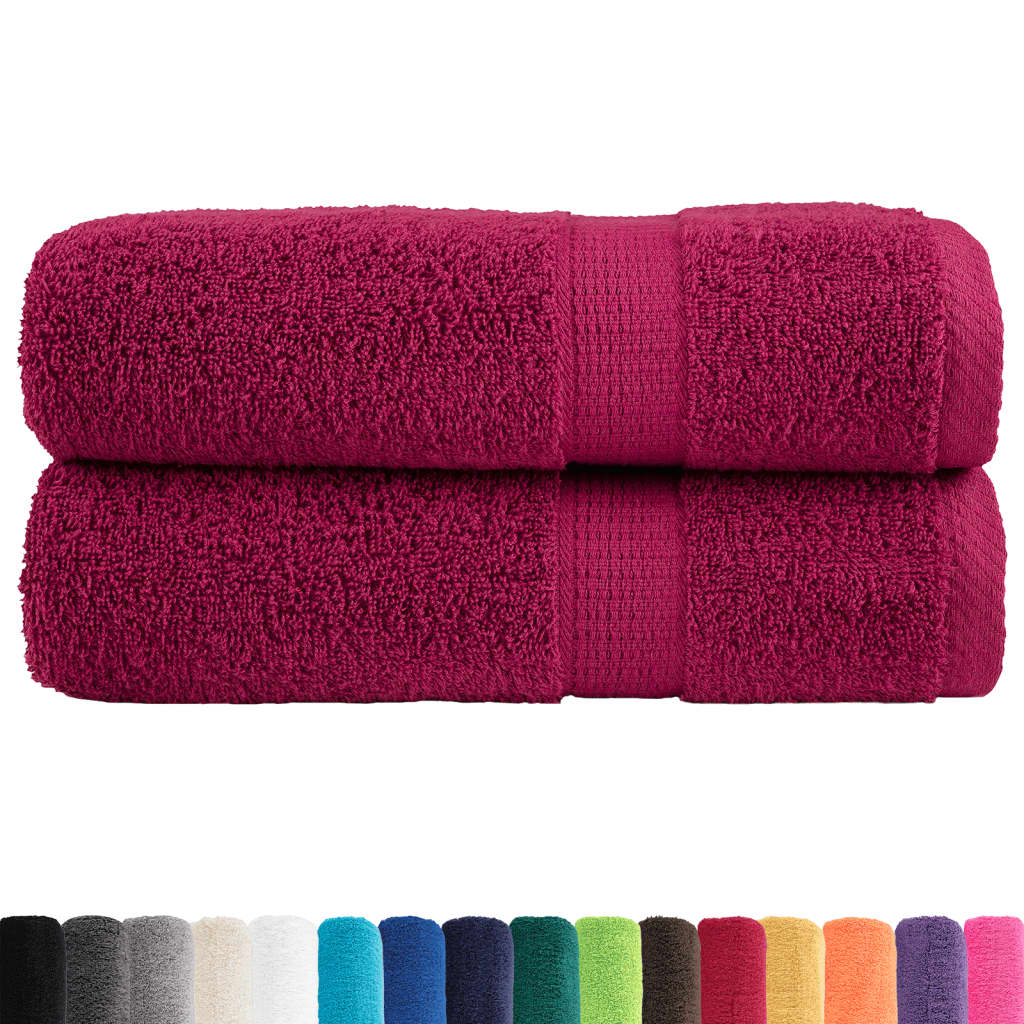 Vidaxl Bath Towels Solund 2 PCS 600 G M² 70x140 cm Bordeaux Rød