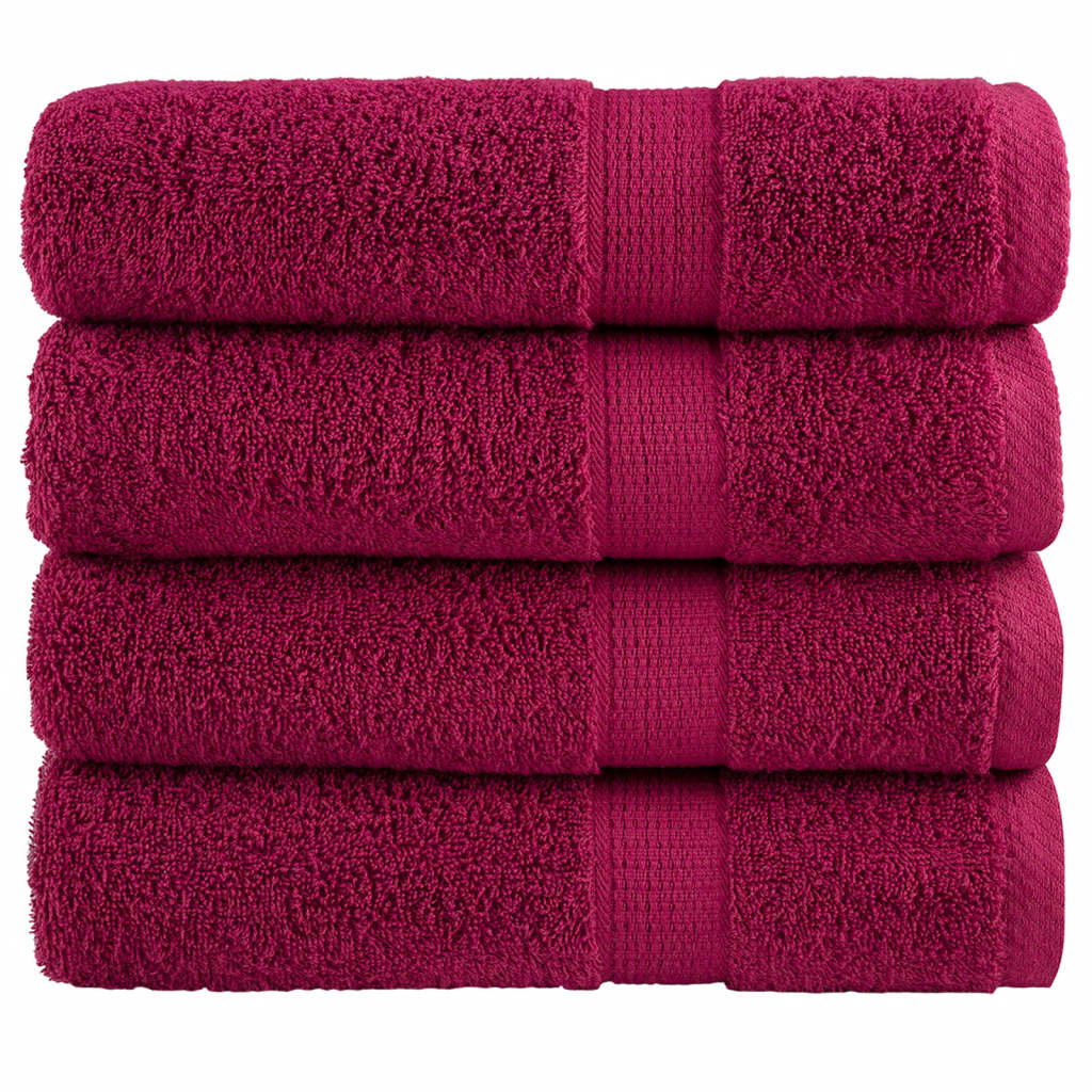 Vidaxl Bath Towels Solund 4 PCS 600 G m² 70x140 cm Bordeaux Rød