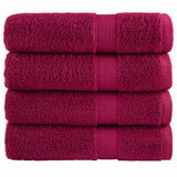 Vidaxl Bath brisače Solund 4 PCS 600 g M² 70x140 cm Bordeaux Red