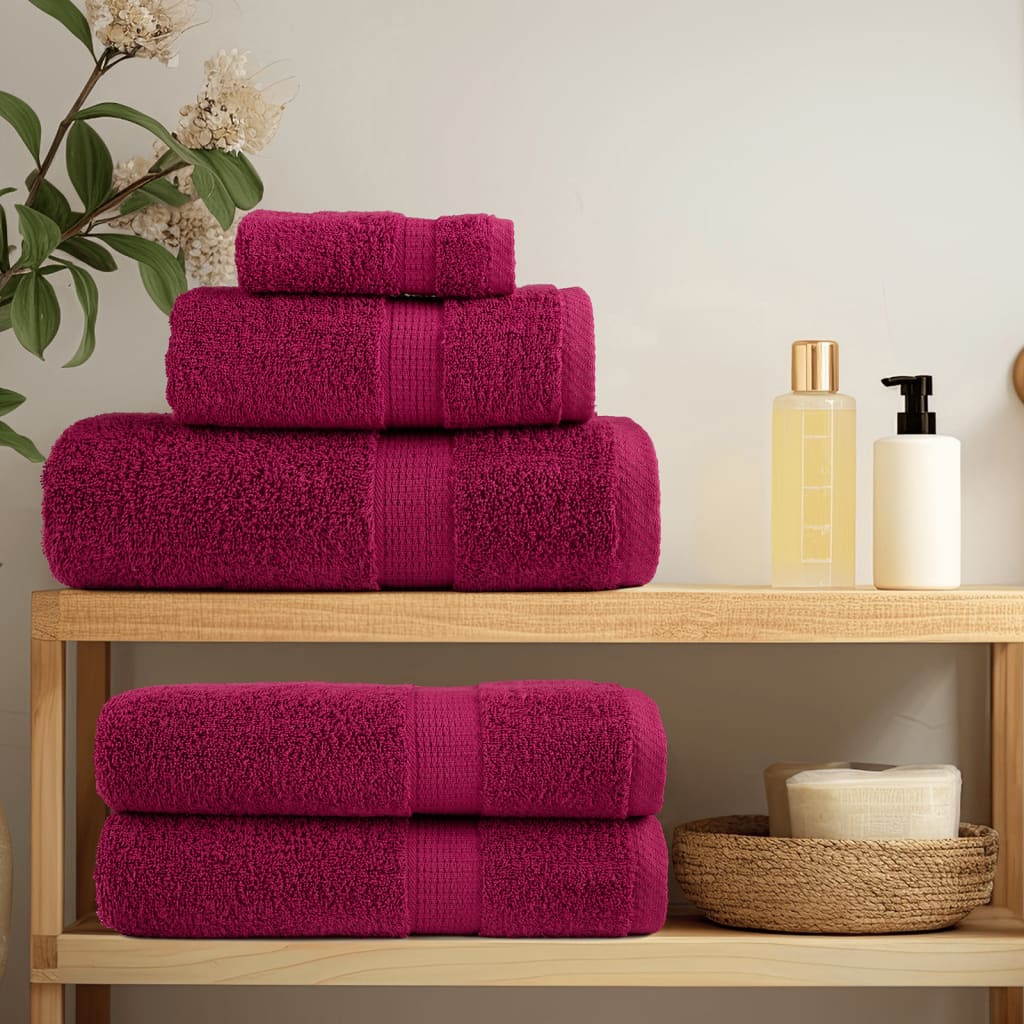 Vidaxl Bath Towels Solund 10 St 600 G m² 70x140 cm Bordeaux Rød