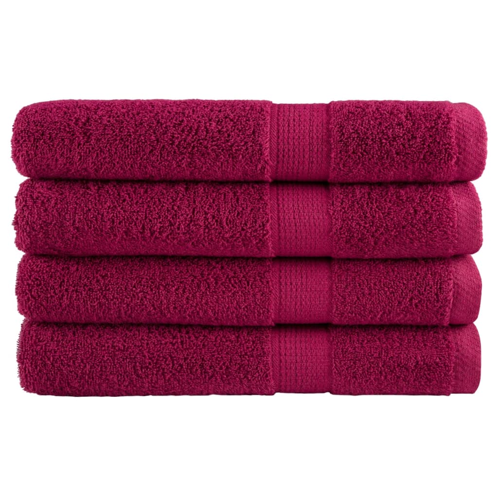 Serviettes Vidaxl Solund 4 PCS 600 g m² 100x200 cm Bordeaux rouge