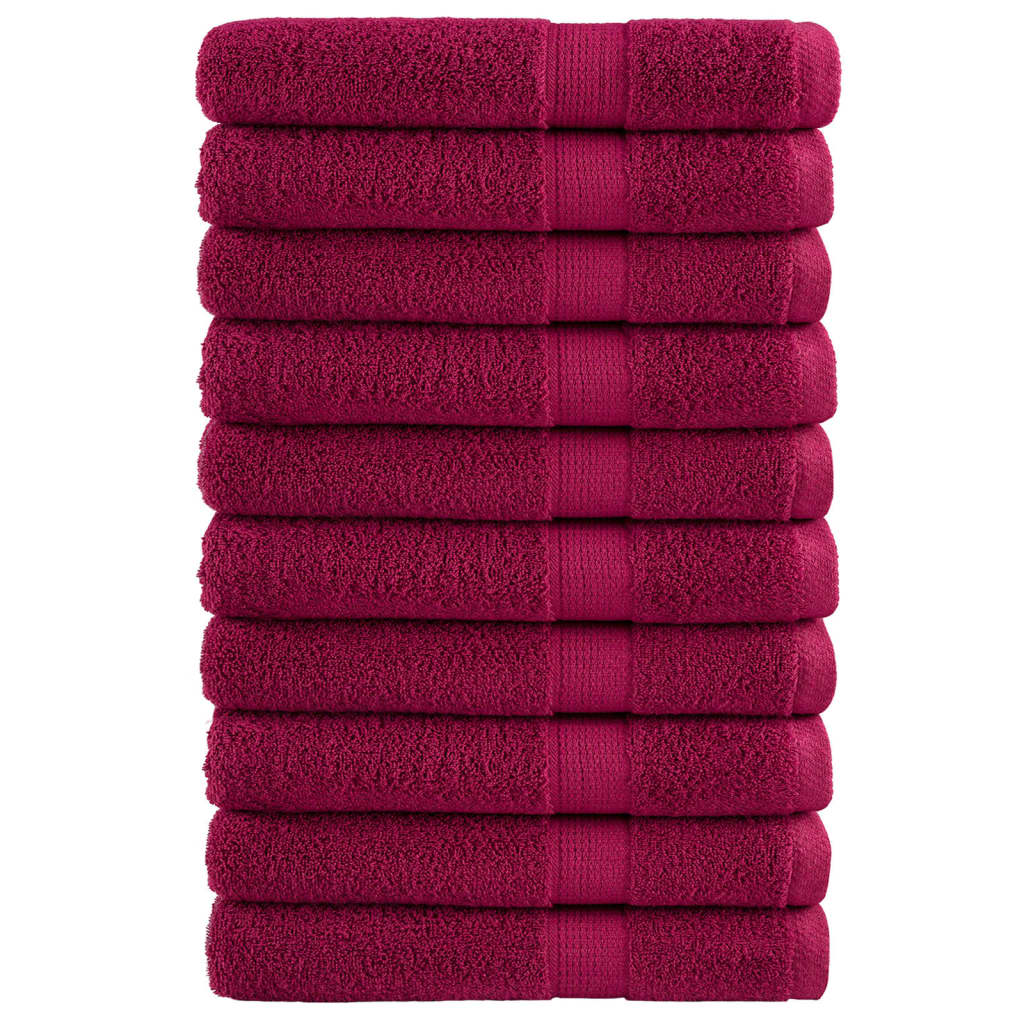 Vidaxl Towels Solund 10 st 600 g m² 100x200 cm Bordeaux red