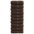 Vidaxl premium washandjes solund 10 stuks bruin 30x30 cm 600 g m²