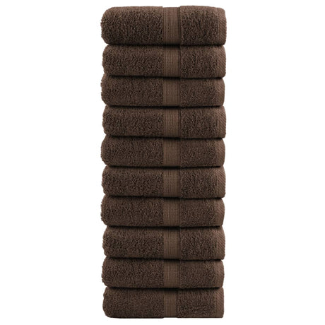 Vidaxl premium washandjes solund 10 stuks bruin 30x30 cm 600 g m²