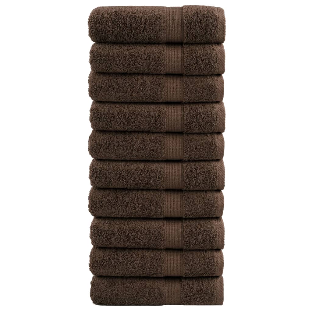 Vidaxl Towels Solund 10 pcs 600 g m² 50x100 cm brown