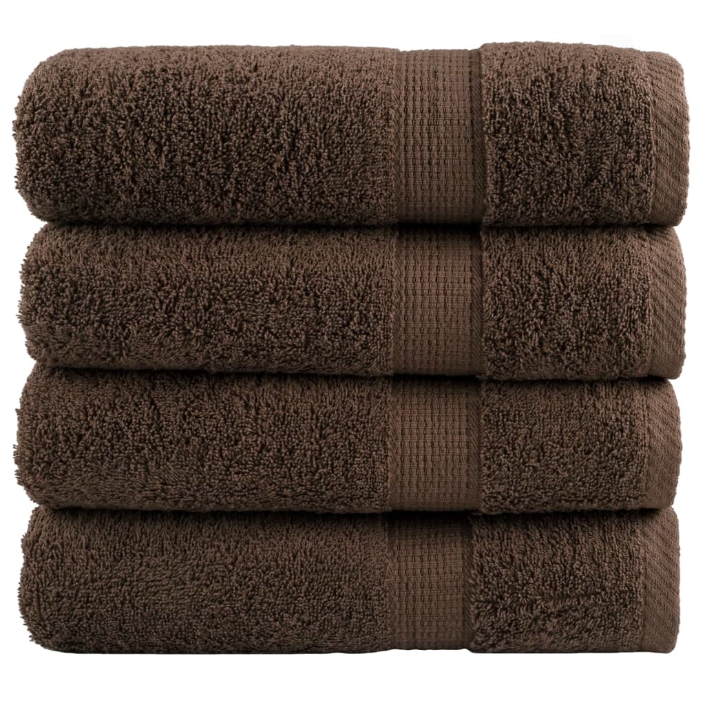 Serviettes de bain Vidaxl Solund 4 pcs 600 g m² 70x140 cm brun