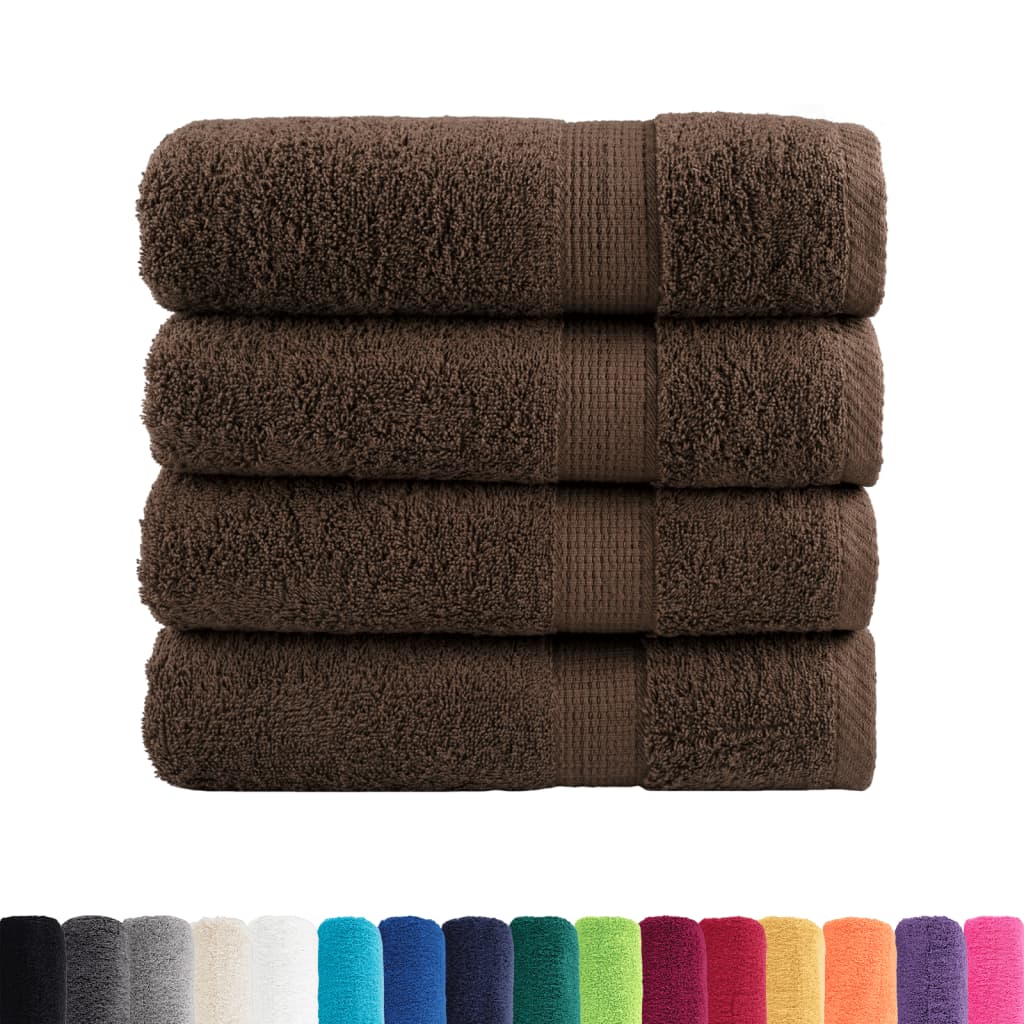 Vidaxl Bath towels Solund 4 pcs 600 g m² 70x140 cm brown