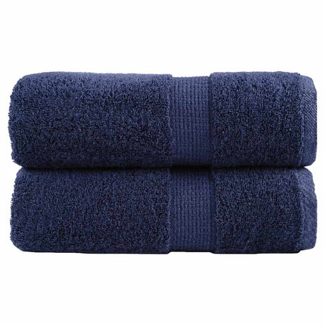 Vidaxl premium washandjes solund 2 stuks marineblauw 30x30 cm 600 g m²