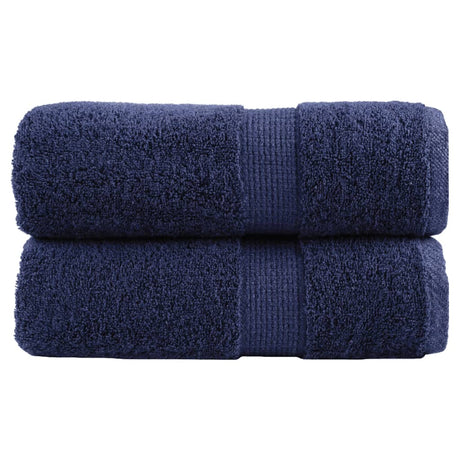 Vidaxl premium washandjes solund 2 stuks marineblauw 30x30 cm 600 g m²