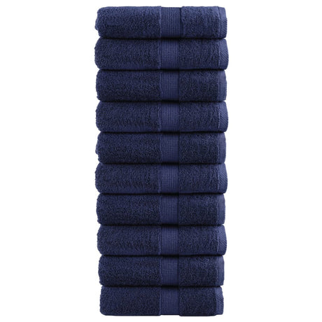 Vidaxl premium washandjes solund 10 stuks marineblauw 30x30 cm 600 g m²