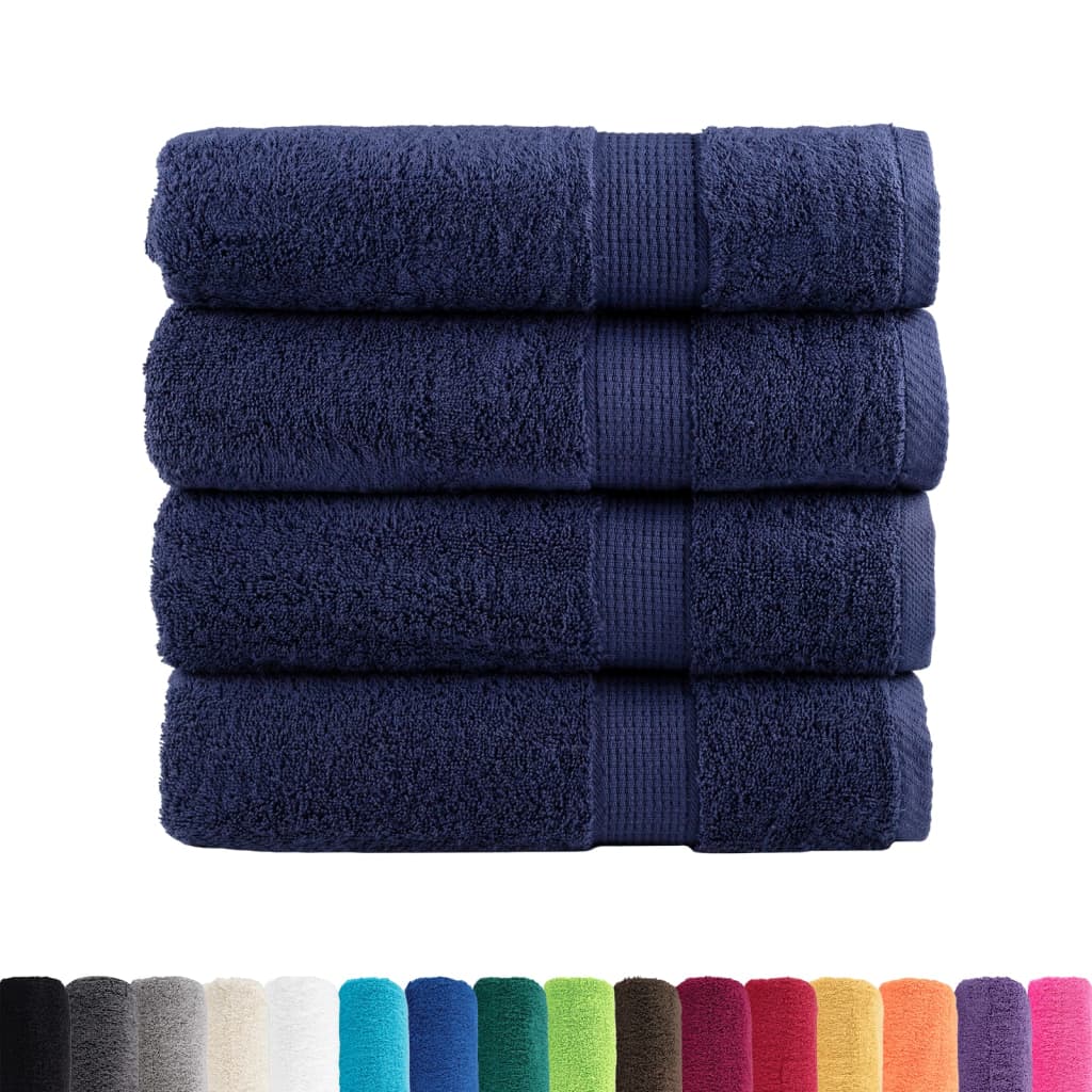 Vidaxl Towels Solund 4 pcs 600 g m² 50x100 cm Marine blue