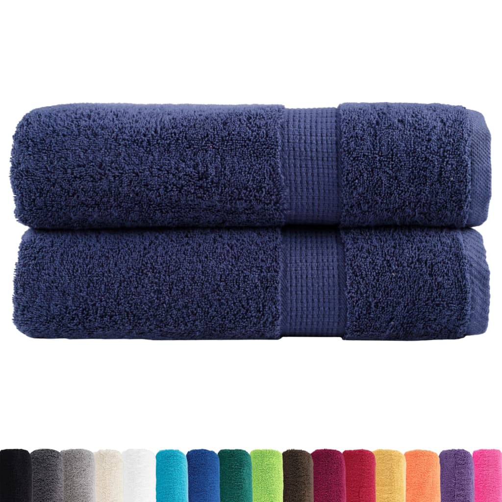 Vidaxl Bath towels Solund 2 pcs 600 g m² 70x140 cm Marine blue