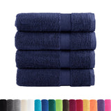 Serviettes de bain Vidaxl Solund 4 pcs 600 g m² 70x140 cm bleu marin