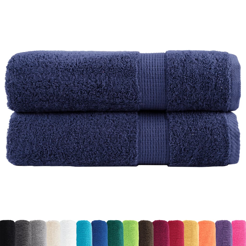 Vidaxl Bath towels Solund 2 pcs 600 g m² 100x150 cm Marine blue