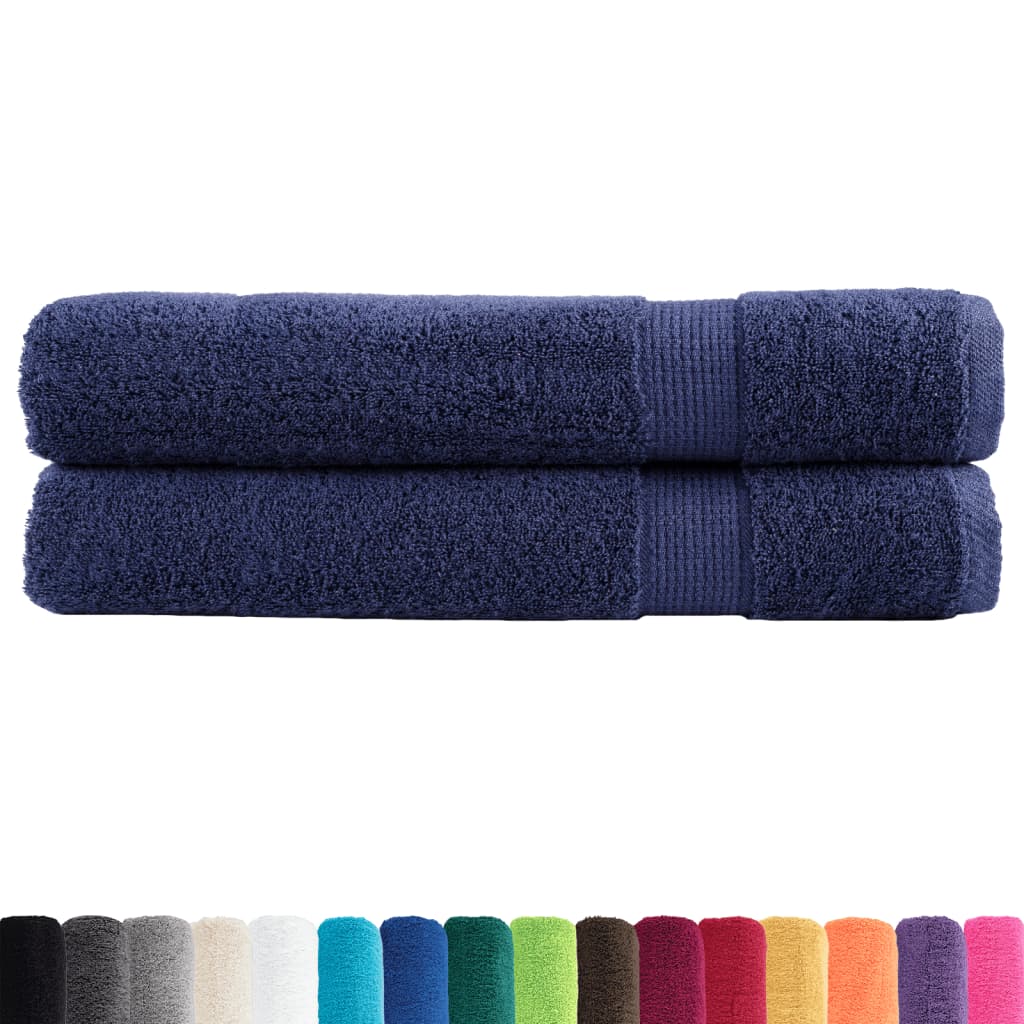 Vidaxl Towels Solund 2 pcs 600 g m² 100x200 cm Marine blue