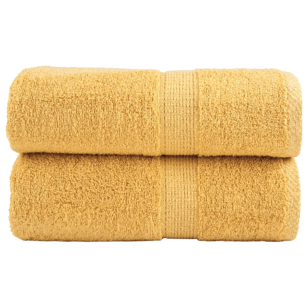 Vidaxl premium washandjes solund 2 stuks goud 30x30cm 600 g m²