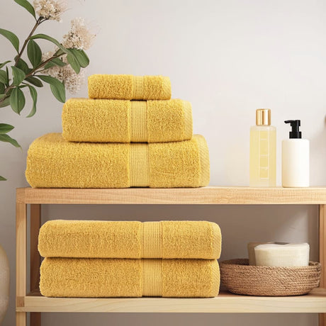 Vidaxl premium washandjes solund 2 stuks goud 30x30cm 600 g m²