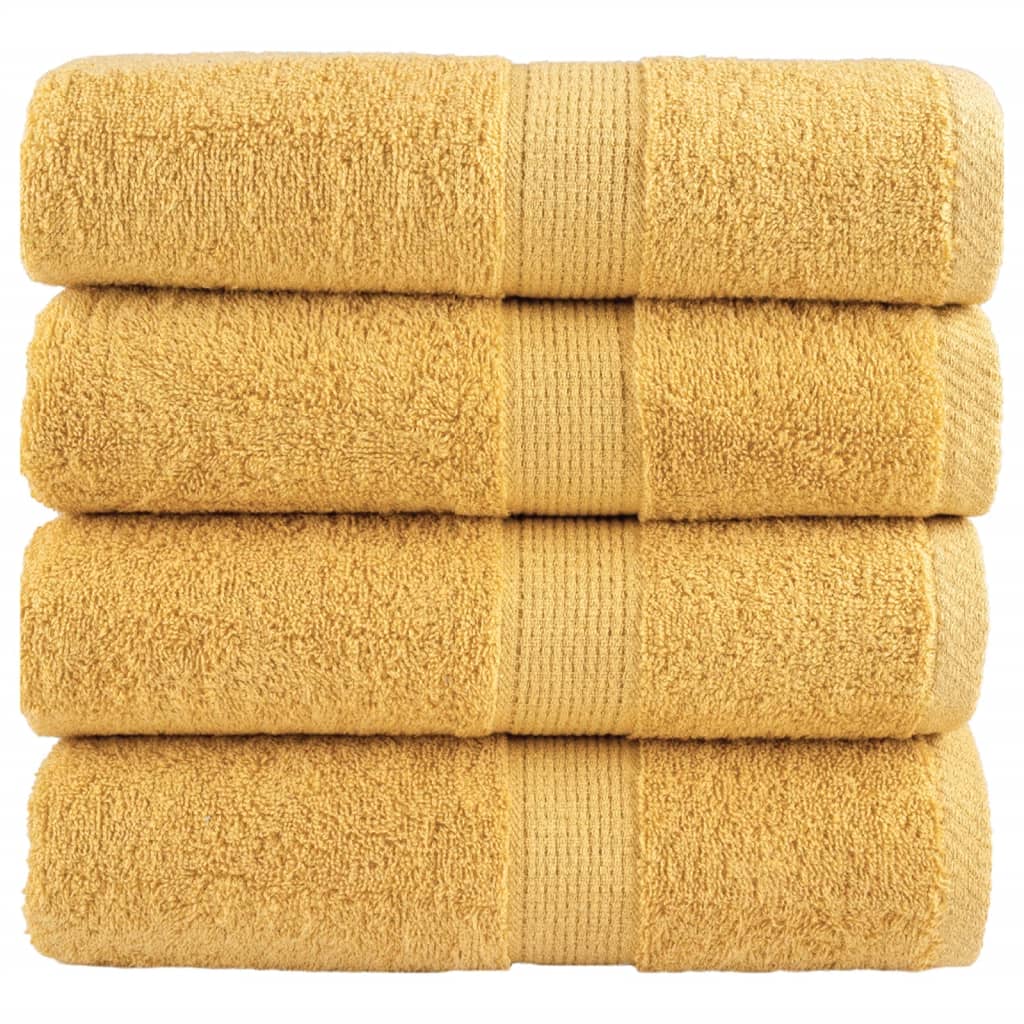 Vidaxl Gäste Wipes Solund 4 PCs 600 g m² 30 x 30 cm Gold gefärbt