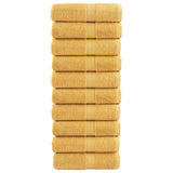 Vidaxl premium washandjes solund 10 stuks goud 30x30cm 600 g m²