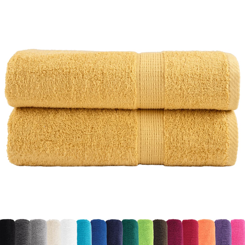 Vidaxl Bath towels Solund 2 pcs 600 g m² 70x140 cm Gold colored