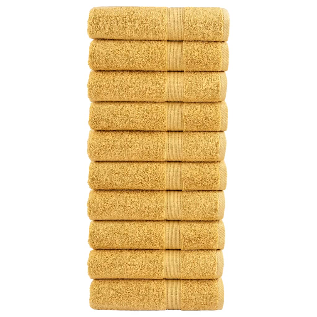 Vidaxl Bad Towel Folits 10 PCs 600 g m² 740 cm Gold faarweg