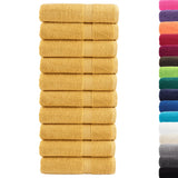 Vidaxl badhanddoeken solund 10 st 600 g m² 70x140 cm goudkleurig