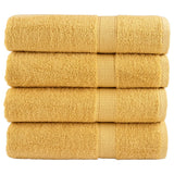 Toallas de baño Vidaxl Solund 4 PCS 600 g m² 100x150 cm de color oro