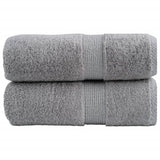 Vidaxl premium washandjes solund 2 stuks grijs 30x30cm 600 g m²