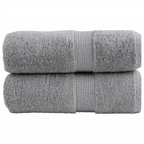 Vidaxl premium washandjes solund 2 stuks grijs 30x30cm 600 g m²