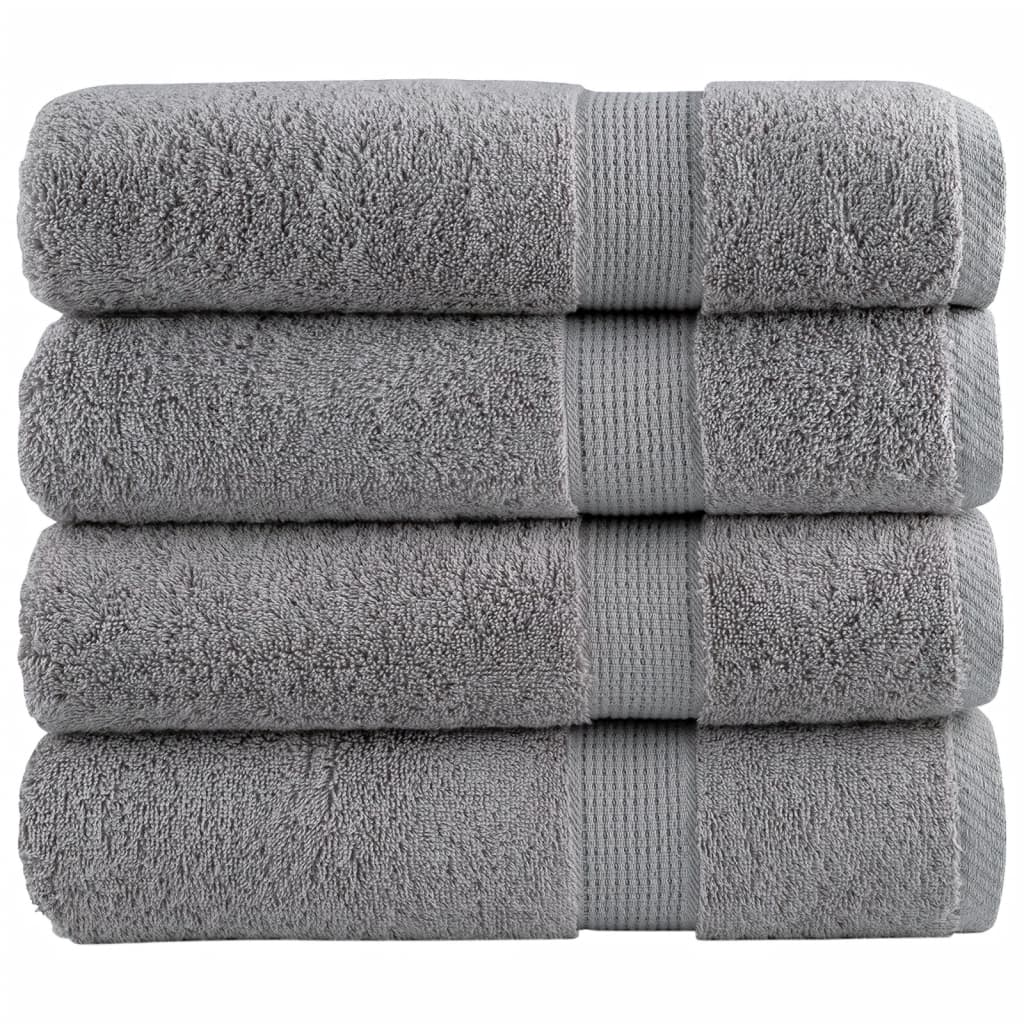 Toallas de baño Vidaxl Solund 4 PCS 600 g m² 70x140 cm de gris