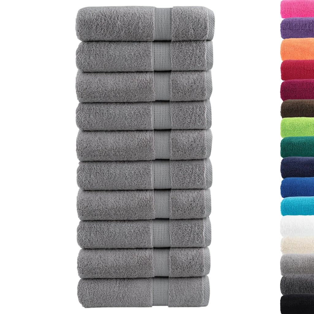 Vidaxl Bath towels Solund 10 st 600 g m² 70x140 cm Gray