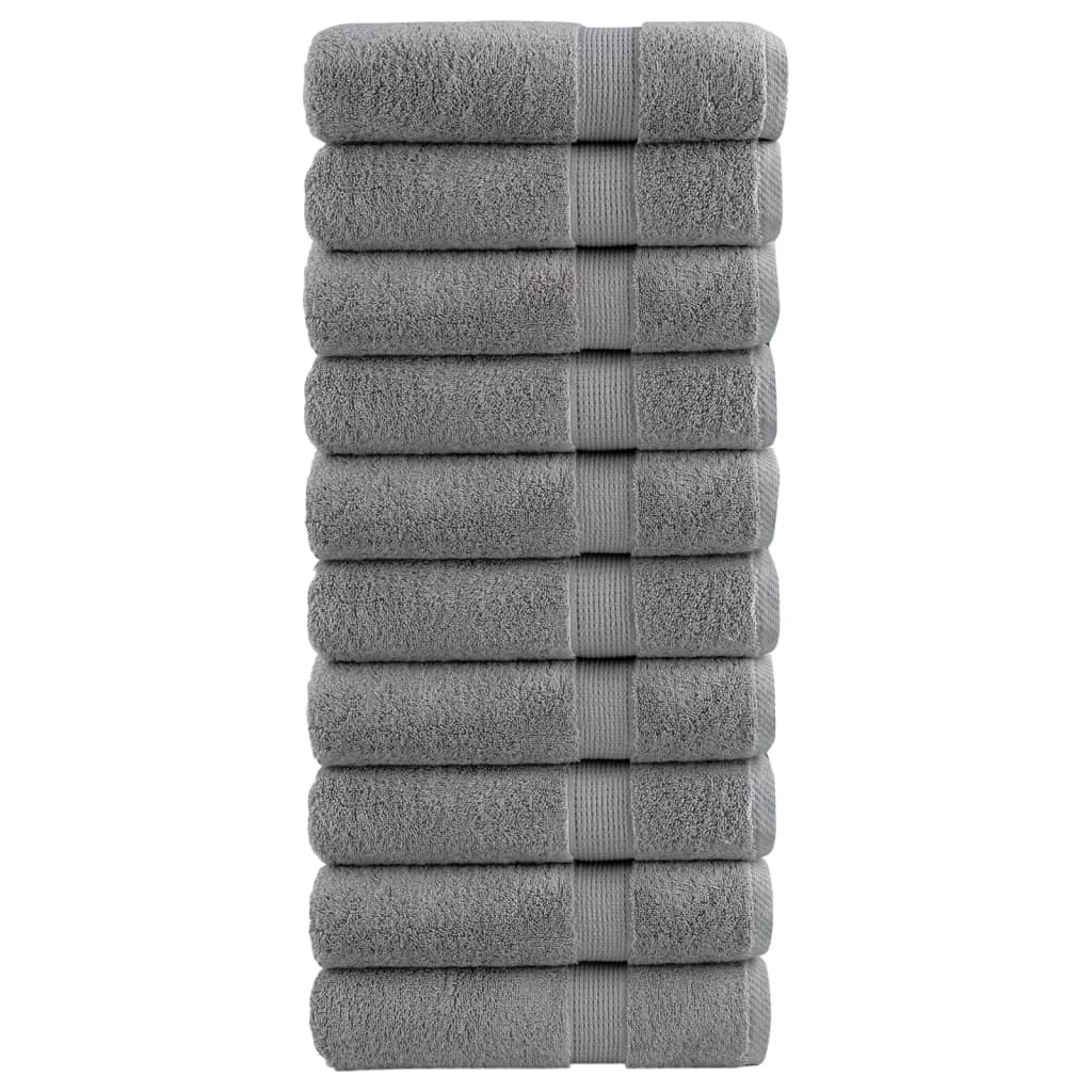 Vidaxl Bath towels Solund 10 st 600 g m² 100x150 cm Gray